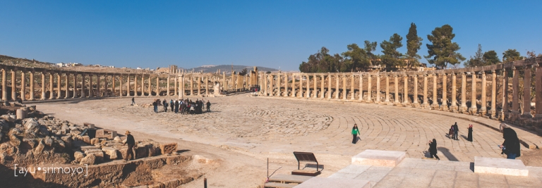 The Colonnade of the Roman Oval, Jerash, Jordan
